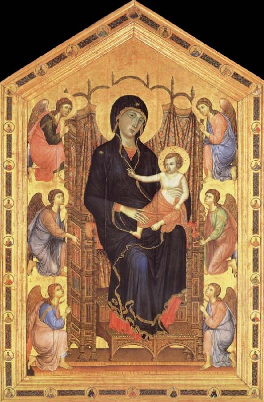 Duccio di Buoninsegna Her Madona and the Nino Entronizados,con six angelical Norge oil painting art